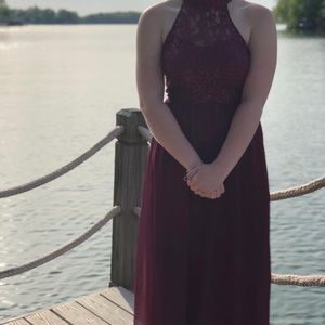 Burgundy David’s Bridal Prom Dress!